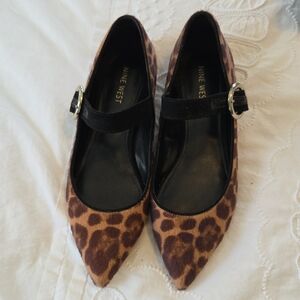 Nine West Leopard Print Mary Jane Flats
